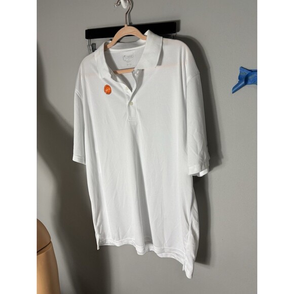 Izod Golf Collection Xtreme Function Checked Pattern Polo Shirt White Mens XL - Picture 1 of 15